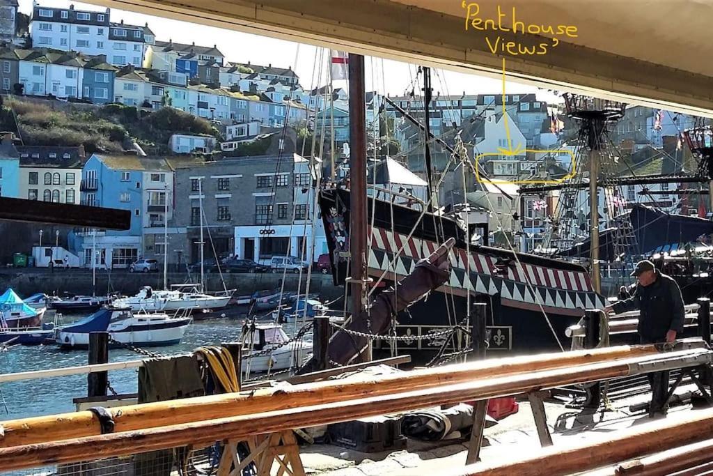 Stunning Penthouse Views To Harbour With Parking. Apartamento Brixham Exterior foto